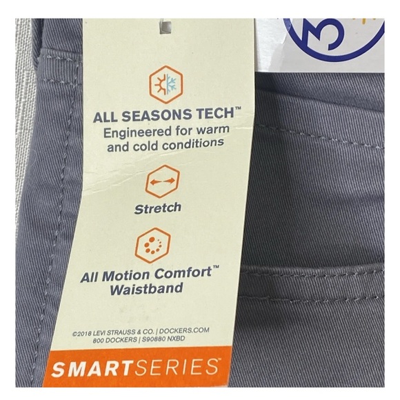 NEW Dockers All Motion Comfort Waistband Men’s Pants 32” x 30” Gray Straight Leg - Picture 6 of 16